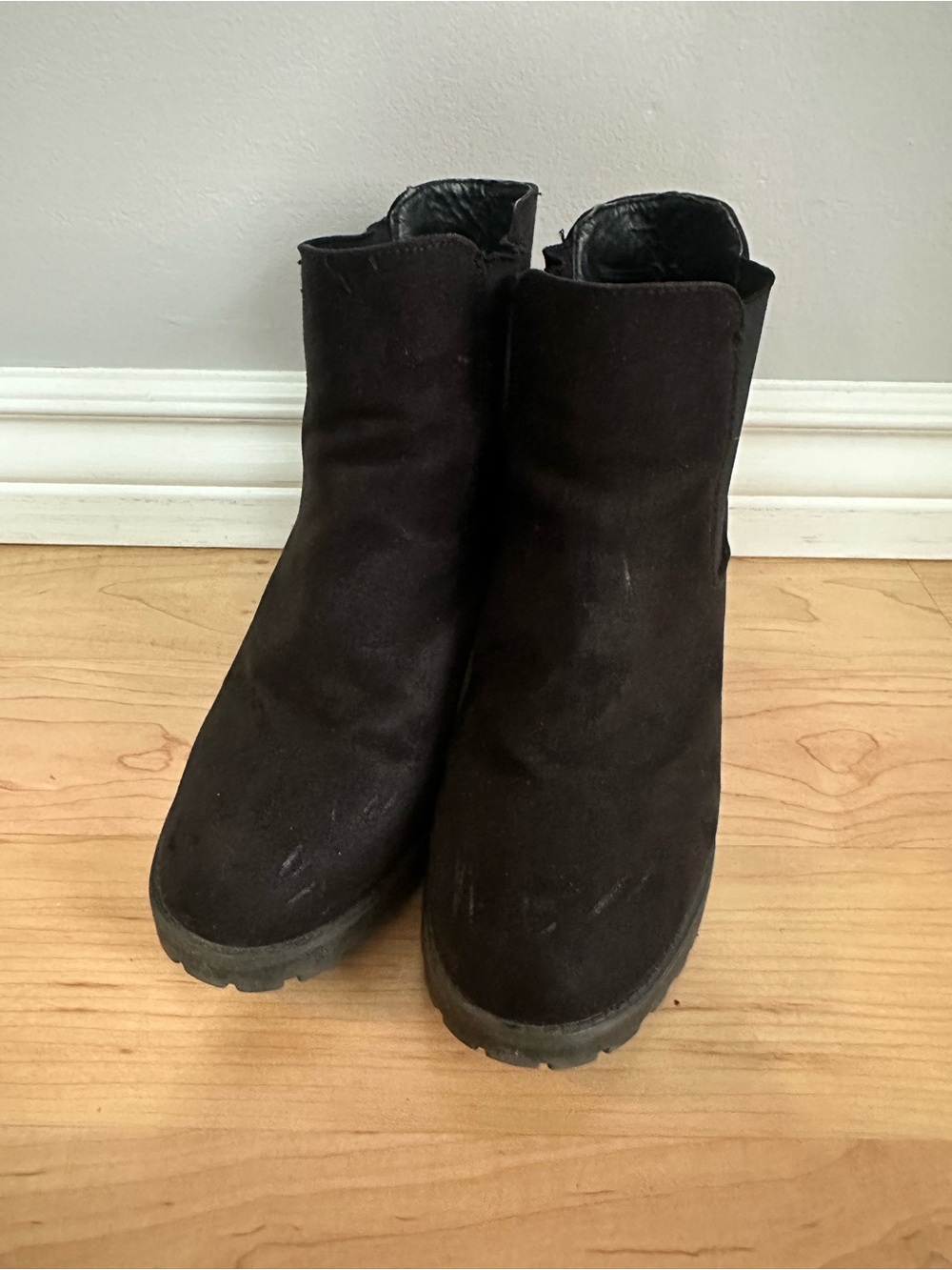 Women's Black Suede Ankle Boots